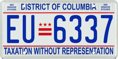 DC license plate EU6337