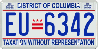 DC license plate EU6342
