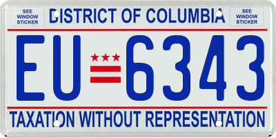 DC license plate EU6343