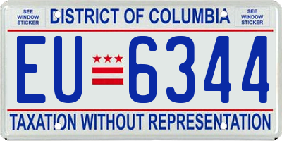 DC license plate EU6344