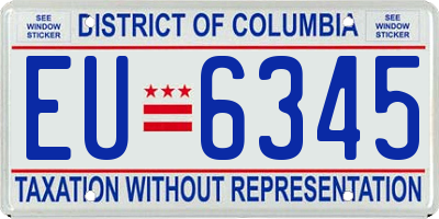 DC license plate EU6345