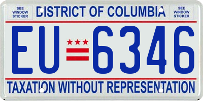 DC license plate EU6346