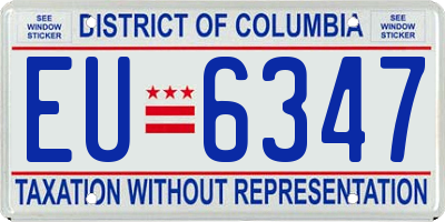 DC license plate EU6347