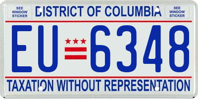 DC license plate EU6348