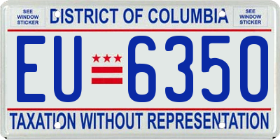DC license plate EU6350
