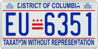 DC license plate EU6351