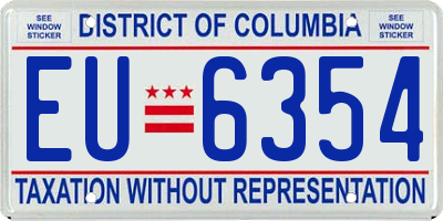 DC license plate EU6354