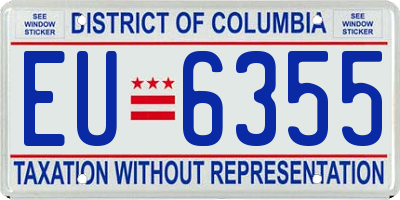 DC license plate EU6355