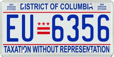 DC license plate EU6356