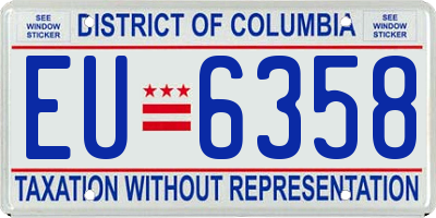 DC license plate EU6358
