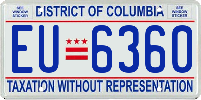 DC license plate EU6360