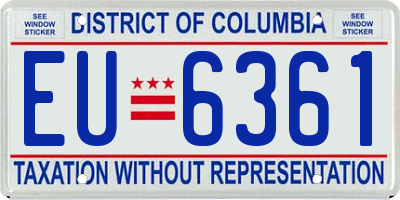 DC license plate EU6361