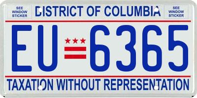 DC license plate EU6365