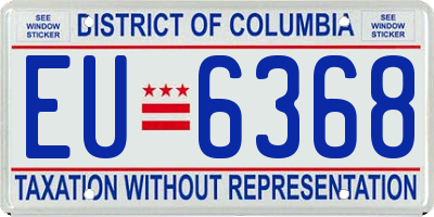 DC license plate EU6368