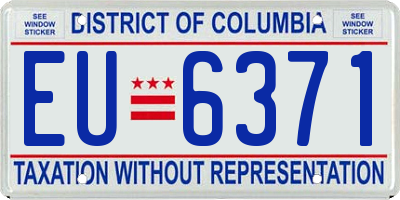 DC license plate EU6371