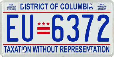 DC license plate EU6372