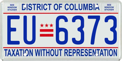 DC license plate EU6373