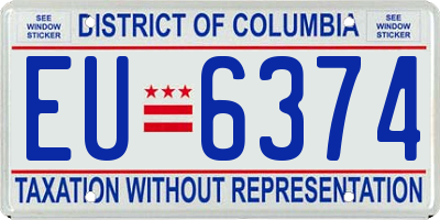 DC license plate EU6374