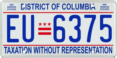 DC license plate EU6375