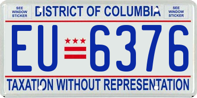 DC license plate EU6376