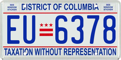 DC license plate EU6378