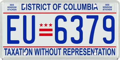 DC license plate EU6379