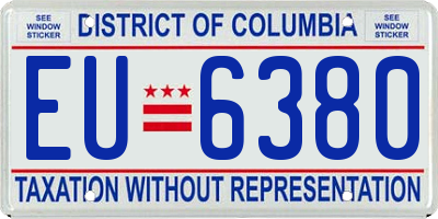 DC license plate EU6380