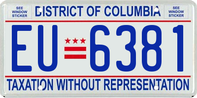 DC license plate EU6381