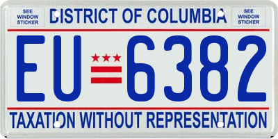 DC license plate EU6382