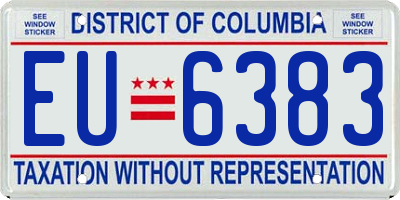 DC license plate EU6383