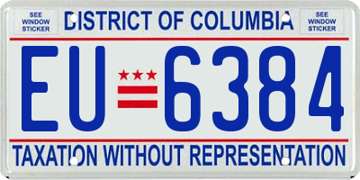DC license plate EU6384