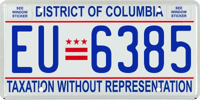 DC license plate EU6385