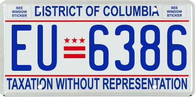 DC license plate EU6386