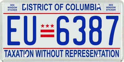 DC license plate EU6387
