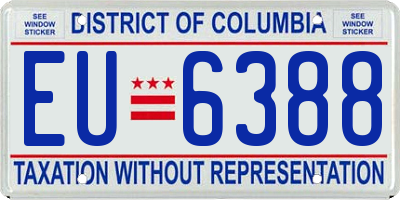 DC license plate EU6388