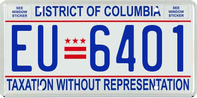 DC license plate EU6401