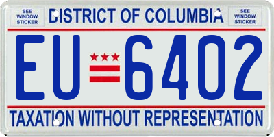 DC license plate EU6402