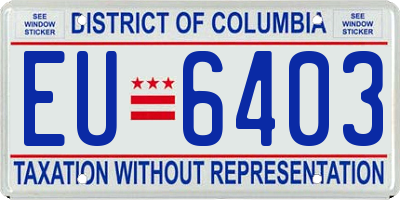 DC license plate EU6403