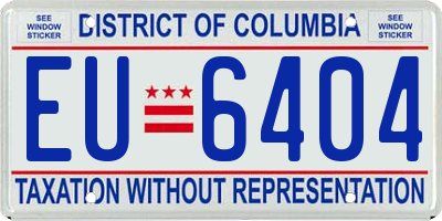DC license plate EU6404