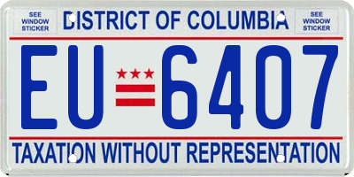 DC license plate EU6407