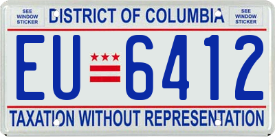 DC license plate EU6412