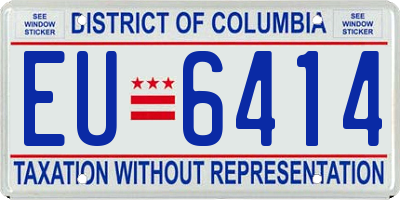 DC license plate EU6414