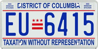DC license plate EU6415
