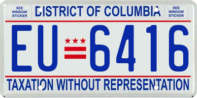 DC license plate EU6416