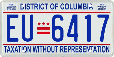 DC license plate EU6417