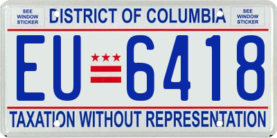 DC license plate EU6418