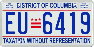 DC license plate EU6419
