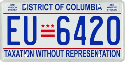 DC license plate EU6420