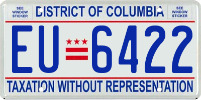 DC license plate EU6422