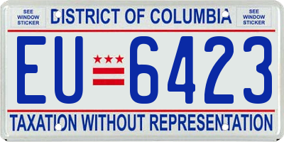 DC license plate EU6423
